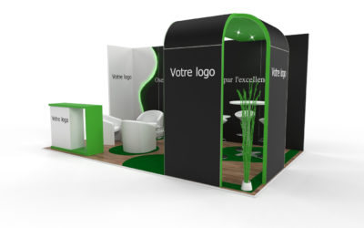 Location stand d’exposition personnalisable Wave 15m2