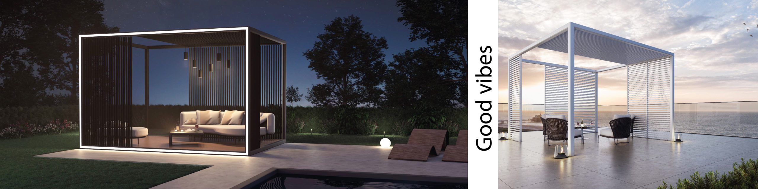 pergola en aluminium blanc Pergola modulable en aluminium blanc.